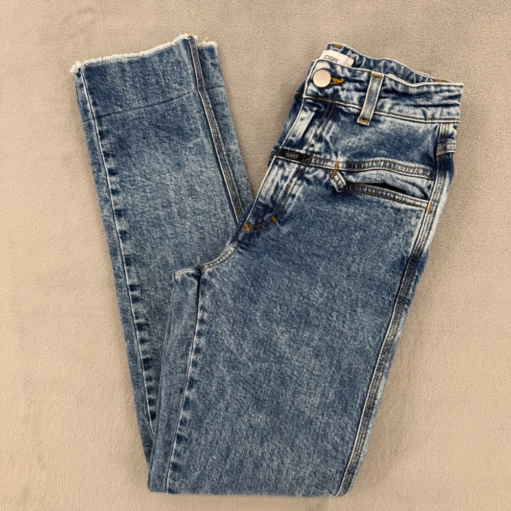 Closed Jeans Womens Size 38 High Waisted Acid Wash Tapered Blue Made in Italy